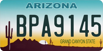 AZ license plate BPA9145