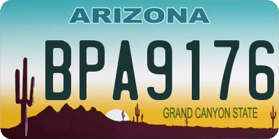 AZ license plate BPA9176