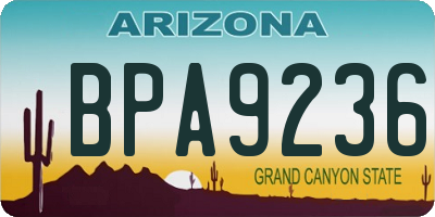AZ license plate BPA9236