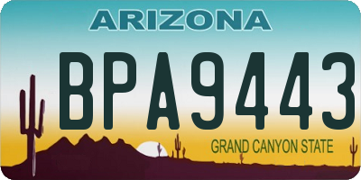AZ license plate BPA9443