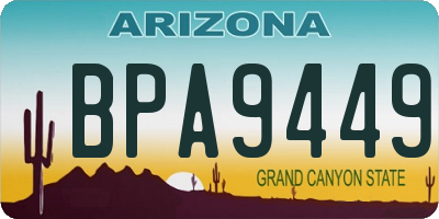 AZ license plate BPA9449