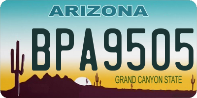 AZ license plate BPA9505