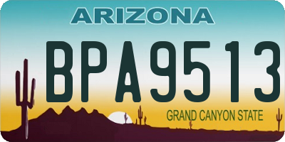 AZ license plate BPA9513