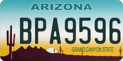 AZ license plate BPA9596