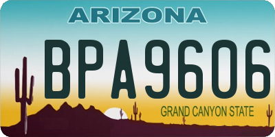 AZ license plate BPA9606