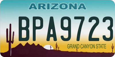 AZ license plate BPA9723