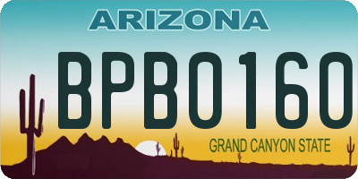 AZ license plate BPB0160