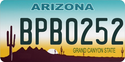 AZ license plate BPB0252