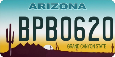 AZ license plate BPB0620