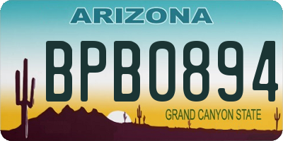 AZ license plate BPB0894