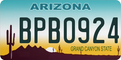 AZ license plate BPB0924