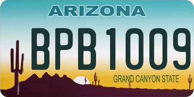 AZ license plate BPB1009