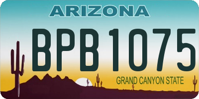 AZ license plate BPB1075