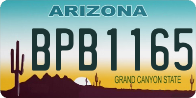 AZ license plate BPB1165