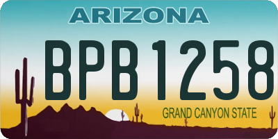 AZ license plate BPB1258
