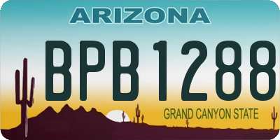 AZ license plate BPB1288