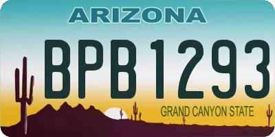 AZ license plate BPB1293