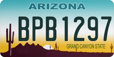 AZ license plate BPB1297
