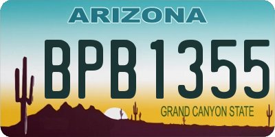 AZ license plate BPB1355