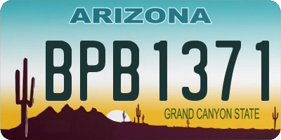 AZ license plate BPB1371