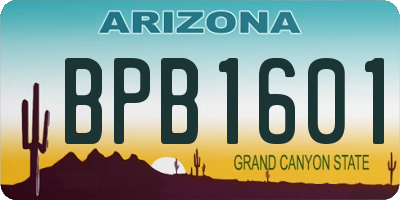AZ license plate BPB1601