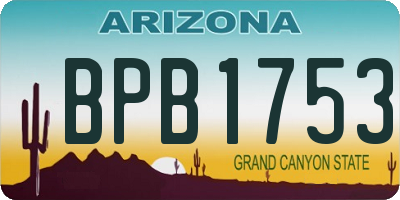 AZ license plate BPB1753