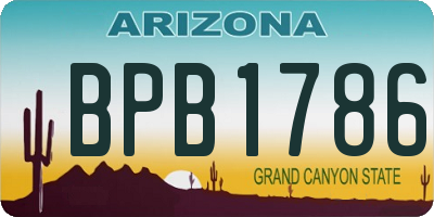 AZ license plate BPB1786