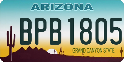 AZ license plate BPB1805