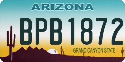 AZ license plate BPB1872