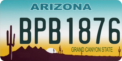 AZ license plate BPB1876