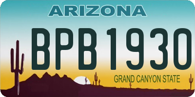 AZ license plate BPB1930