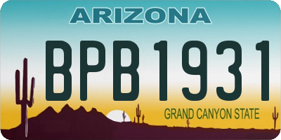 AZ license plate BPB1931
