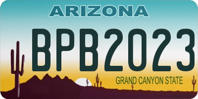 AZ license plate BPB2023