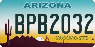 AZ license plate BPB2032