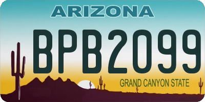 AZ license plate BPB2099