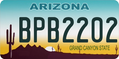 AZ license plate BPB2202