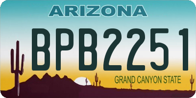 AZ license plate BPB2251
