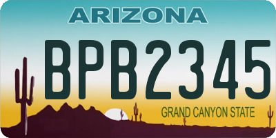 AZ license plate BPB2345