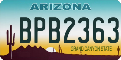 AZ license plate BPB2363