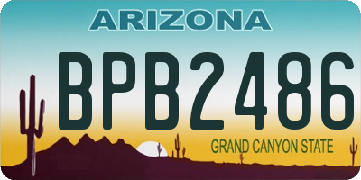 AZ license plate BPB2486