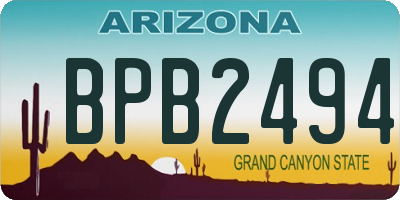 AZ license plate BPB2494