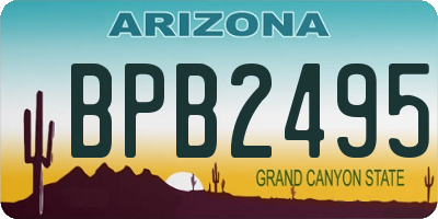 AZ license plate BPB2495