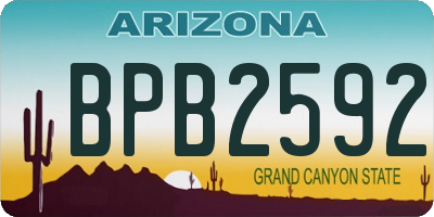 AZ license plate BPB2592