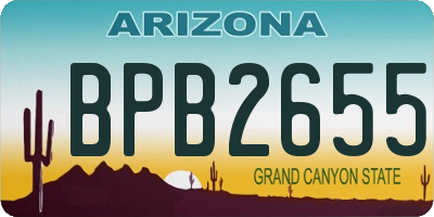 AZ license plate BPB2655