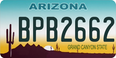 AZ license plate BPB2662