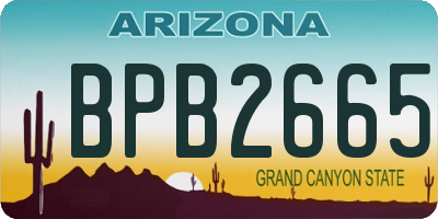 AZ license plate BPB2665