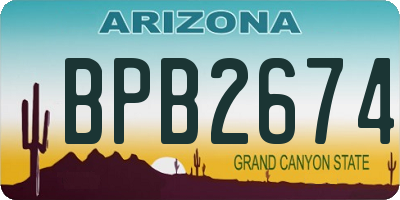 AZ license plate BPB2674