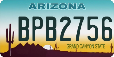 AZ license plate BPB2756