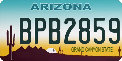 AZ license plate BPB2859