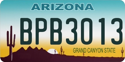AZ license plate BPB3013